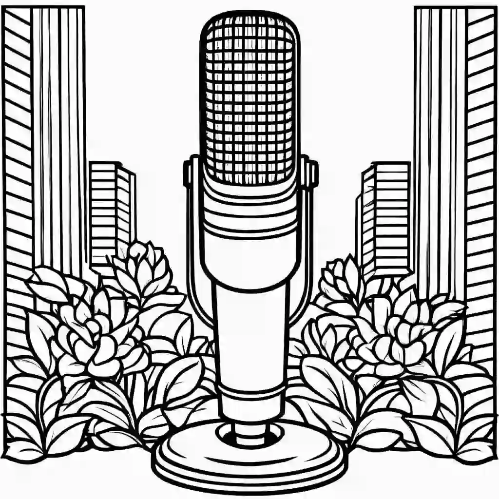 Microphone coloring pages